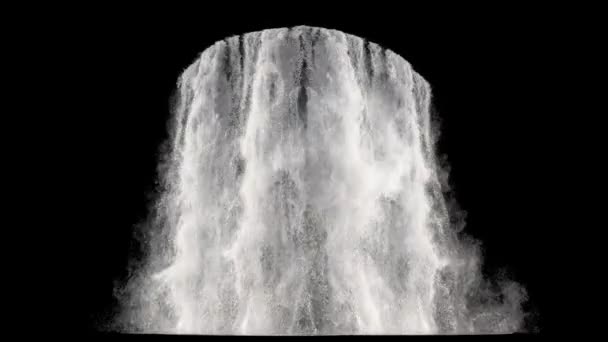 Blick Auf Wasserfall Auf Schwarzem Hintergrund — Stockvideo