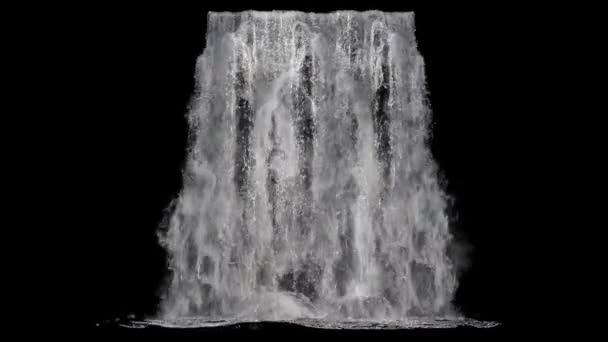 黒い背景に滝のビュー — ストック動画