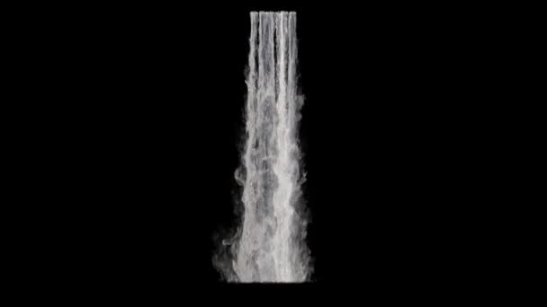 View Waterfall Black Background — Stock Video