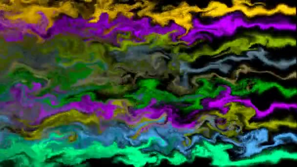抽象五颜六色的背景 彩色烟雾或液体在无缝循环移动的流动覆盖全屏 — 图库视频影像