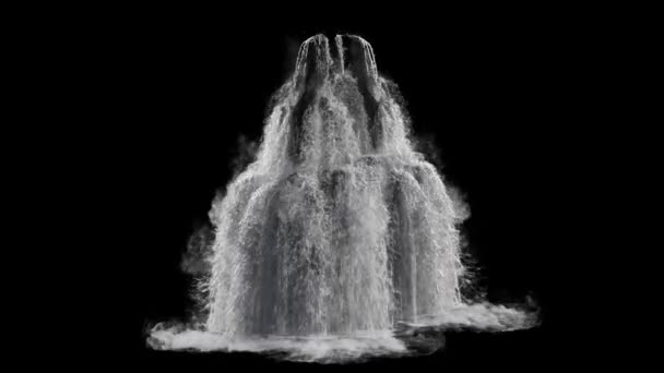 美丽的瀑布在黑色背景 — 图库视频影像