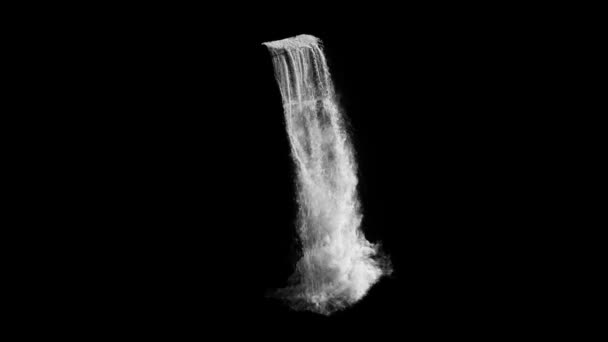 Beautiful Waterfall Black Background — Stock Video