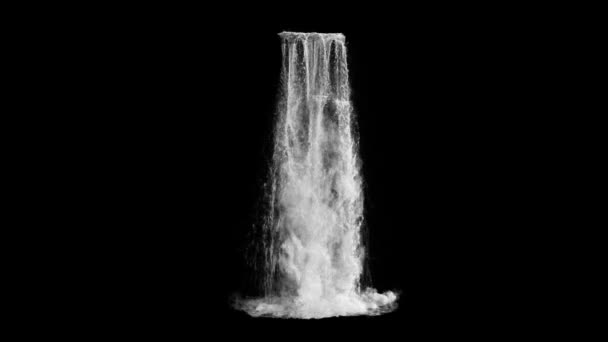 Beautiful Waterfall Black Background — Stock Video