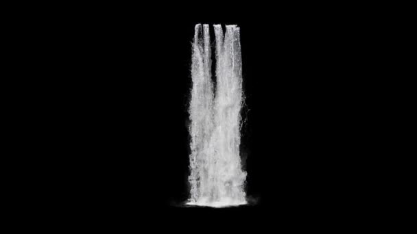 Beautiful Waterfall Black Background — Stock Video