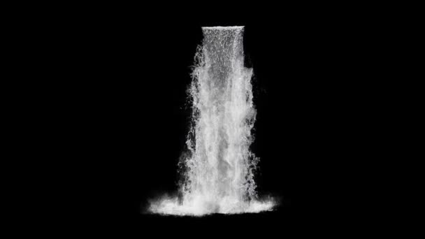 Piękny Wodospad Czarnym Tle — Wideo stockowe