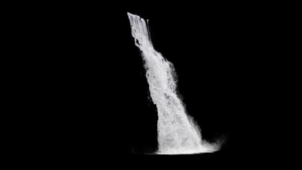 Beautiful Waterfall Black Background — Stock Video