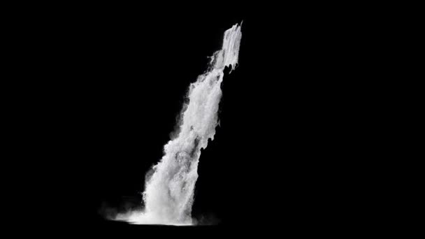 Air Terjun Yang Indah Latar Belakang Hitam — Stok Video