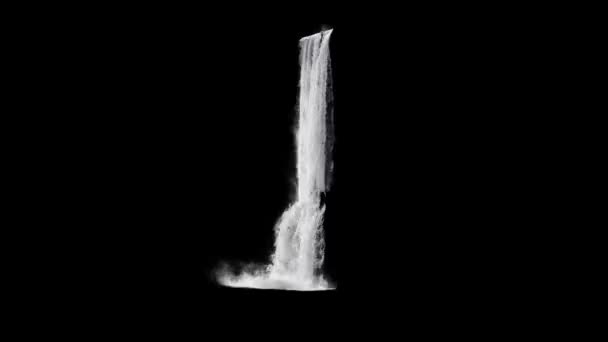 Footage White Waterfall Black Backdrop — Stock Video