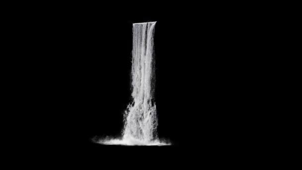 Bela Cachoeira Fundo Preto — Vídeo de Stock