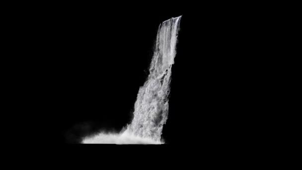 Vista Della Cascata Sfondo Nero — Video Stock