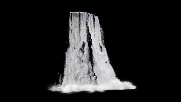 Widok Wodospad Czarnym Tle — Wideo stockowe