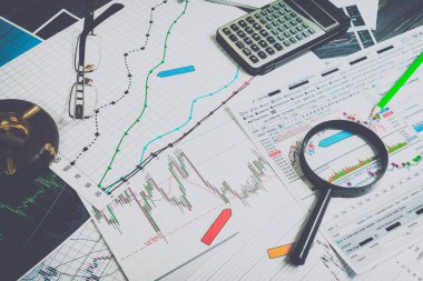 Finansal analizi ve grafikler. Forex ve hisse senedi piyasaları arka plan