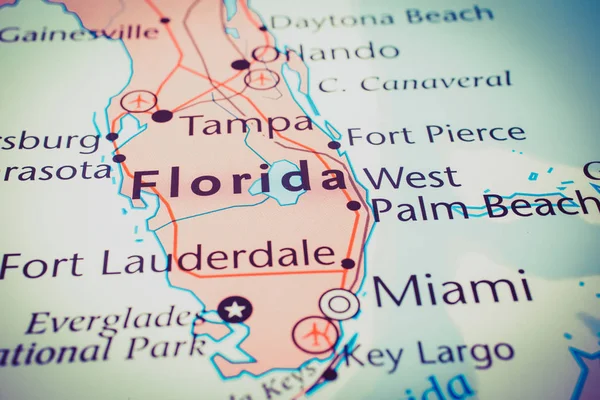 Florida map on a photo