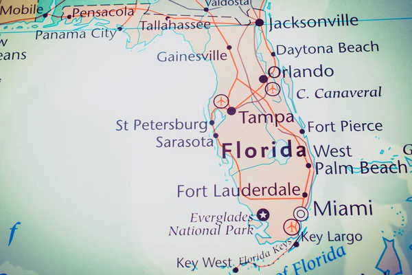 Florida map on a photo