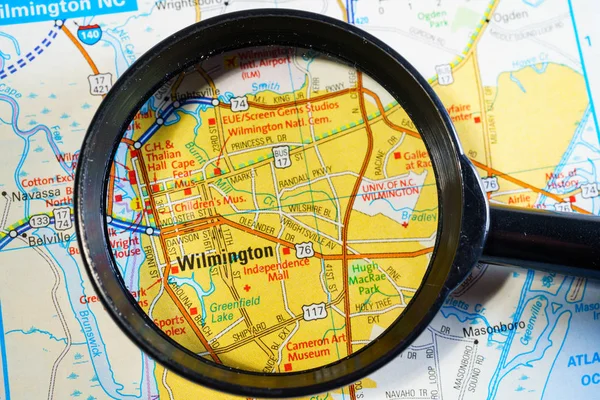 Wilmington Spojené Státy Mapa — Stock fotografie