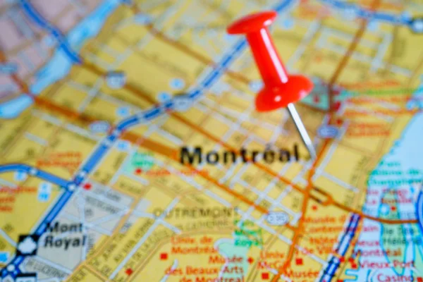 Montreal Canada Sulla Mappa — Foto Stock