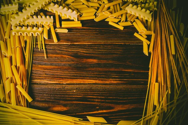 Macaroni Wooden Table — Stock Photo, Image