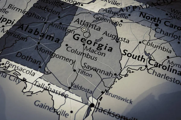 Estado Georgia Mapa Estados Unidos —  Fotos de Stock
