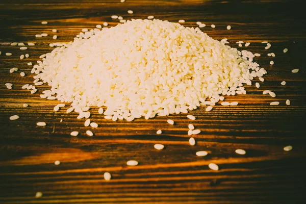 Rice Wooden Background — Stock Photo, Image