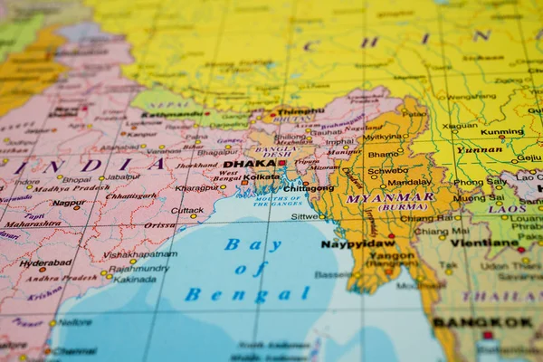 Délkelet Ázsiában Térképen — Stock Fotó