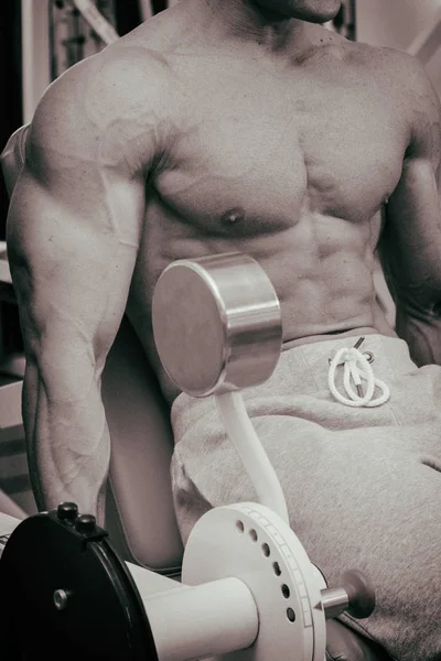 Υγιεινού Τρόπου Ζωής Γυμναστήριο Έννοια Άνθρωπος Στο Γυμναστήριο — Φωτογραφία Αρχείου