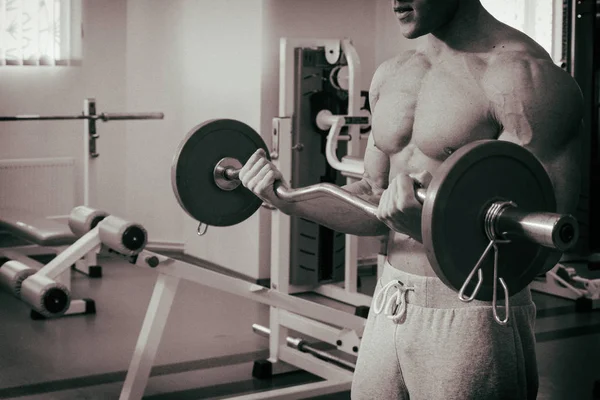 Υγιεινού Τρόπου Ζωής Γυμναστήριο Έννοια Άνθρωπος Στο Γυμναστήριο — Φωτογραφία Αρχείου