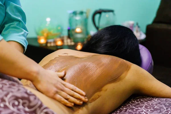 Schokolade Massage Kurbehandlung — Stockfoto