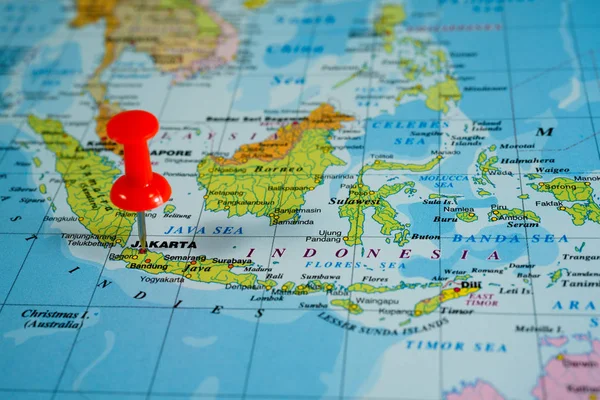 Indonesia Map Jakarta — Stock Photo, Image