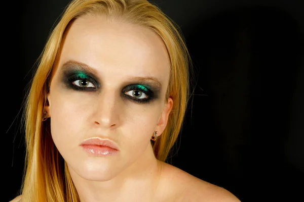 Makeup Green Shadows — Stock Photo, Image