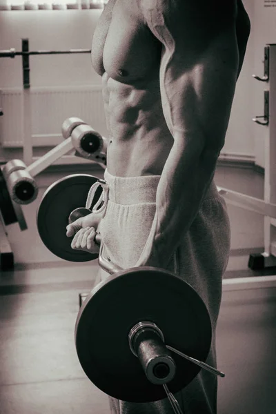 Zdravý Životní Styl Fitness Koncept Muž Tělocvičně — Stock fotografie