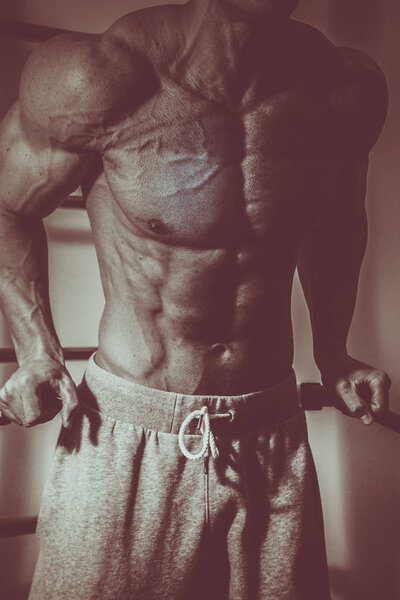 Здоровый образ жизни. фитнес-концепция человек в тренажерном зале
