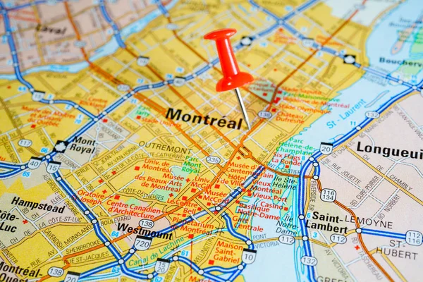 Vinnitsa Ucraina Gennaio 2017 Montreal Canada Sulla Mappa — Foto Stock