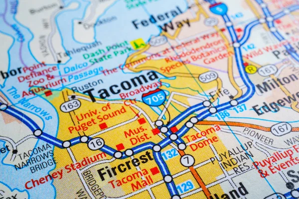 Vinnitsa Ukraine January 2017 Tacoma United States Map — Stock Photo, Image