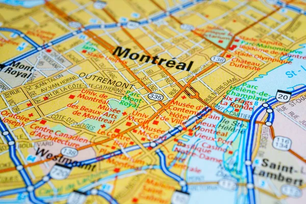 Vinnitsa Ucraina Gennaio 2017 Montreal Canada Sulla Mappa — Foto Stock