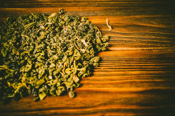 Chá Verde Fundo Madeira — Fotografia de Stock