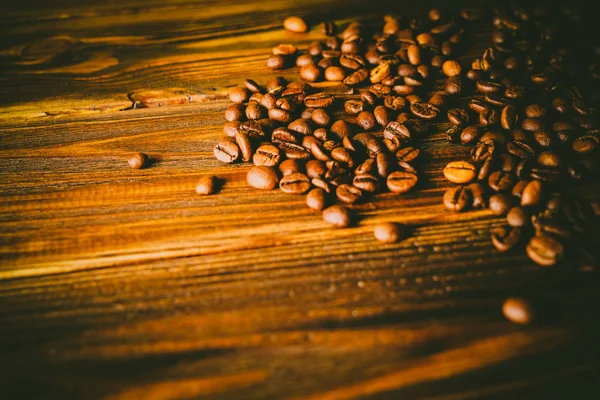 Kaffeebohnen Auf Dem Tisch Hintergrund — Stockfoto