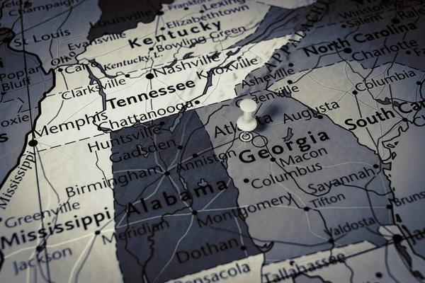 Estado Georgia Mapa Estados Unidos —  Fotos de Stock