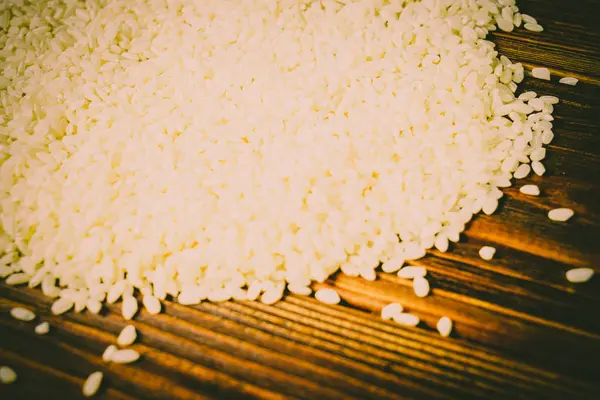 Rice Wooden Background — Stock Photo, Image