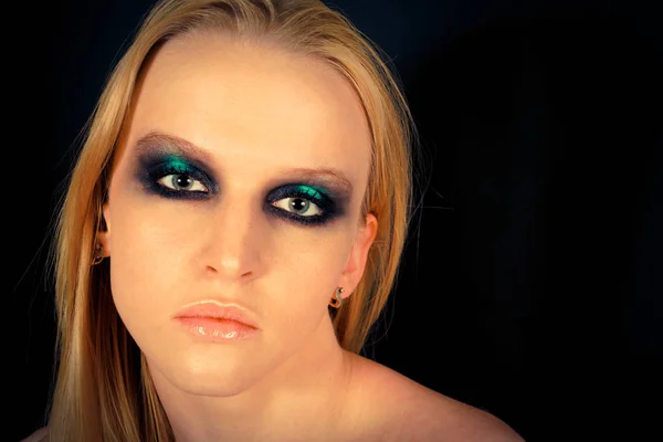 Trucco Con Ombre Verdi — Foto Stock