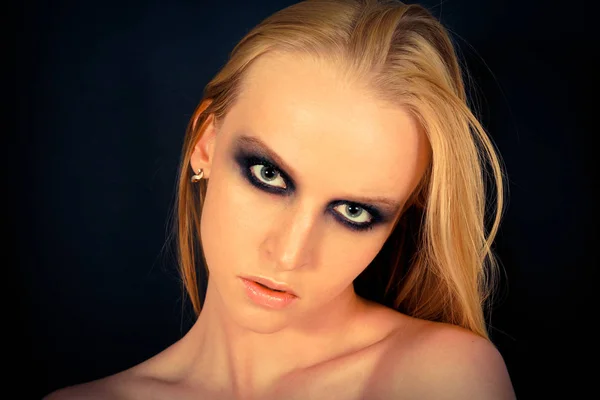 Makeup Med Gröna Skuggor — Stockfoto