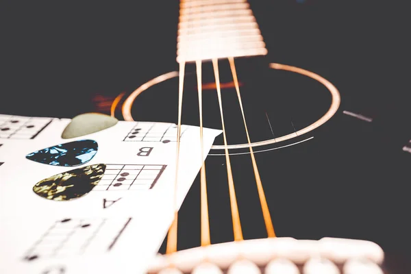 Gitarre Und Akkorde Hintergrund — Stockfoto