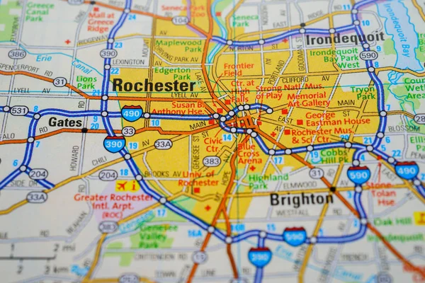 Rochester Sur Carte Des Usa — Photo