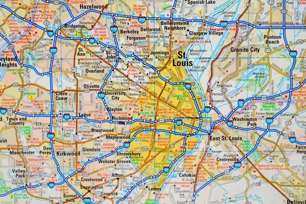 圣路易斯在美国地图 — 图库照片