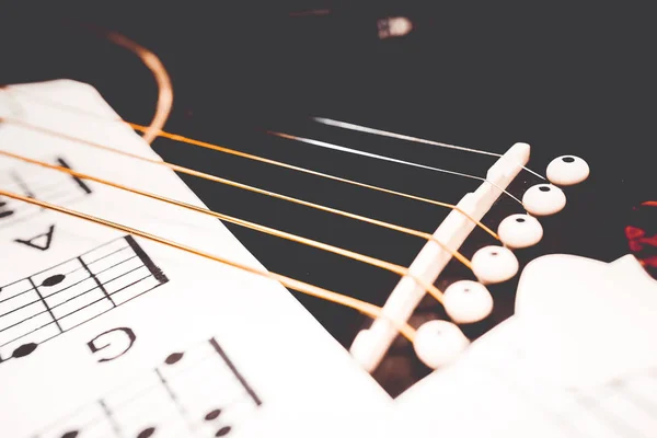 Akoestische Gitaar Achtergrond Van Muziek — Stockfoto