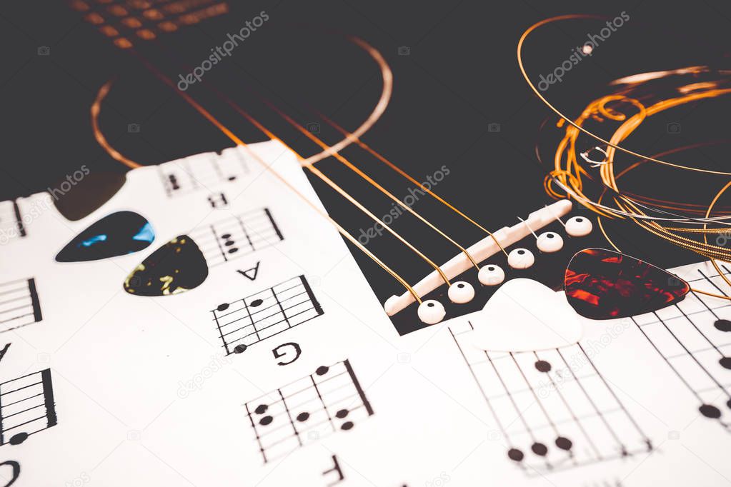 guitar and chords background
