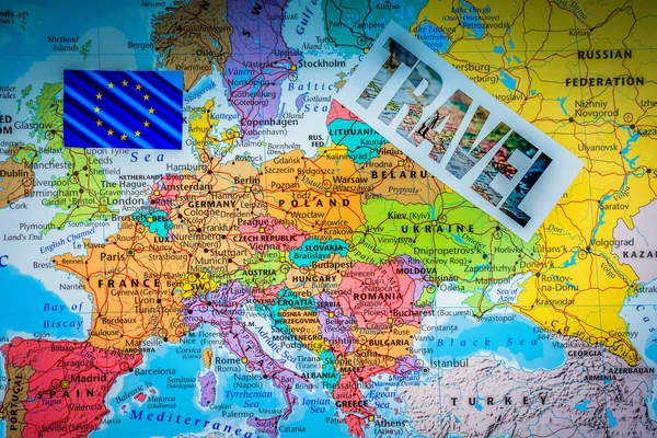 Karta För Resa Till Europa — Stockfoto