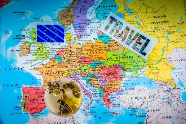 Mappa Viaggio Europa — Foto Stock