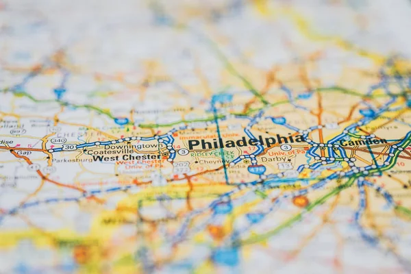 Filadélfia Mapa — Fotografia de Stock