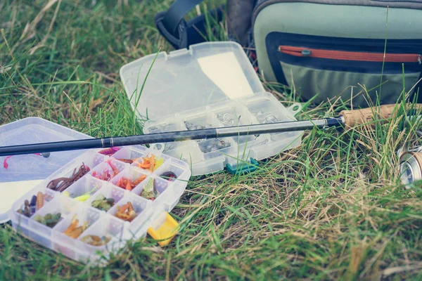 Pescatore Pesca Sul Lago — Foto Stock