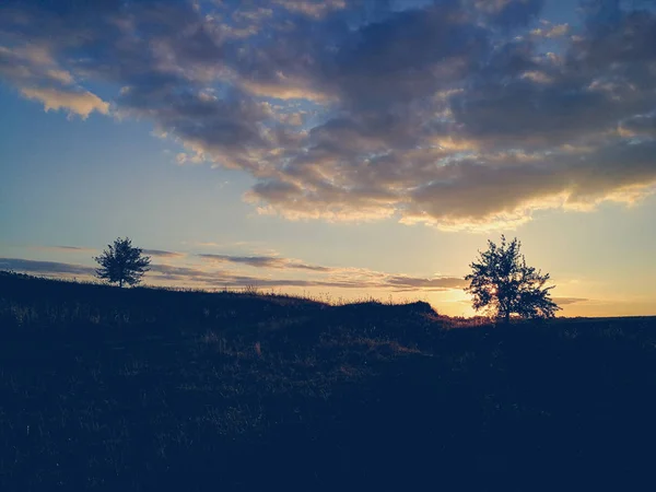 美丽的日落晚 自然景观 — 图库照片